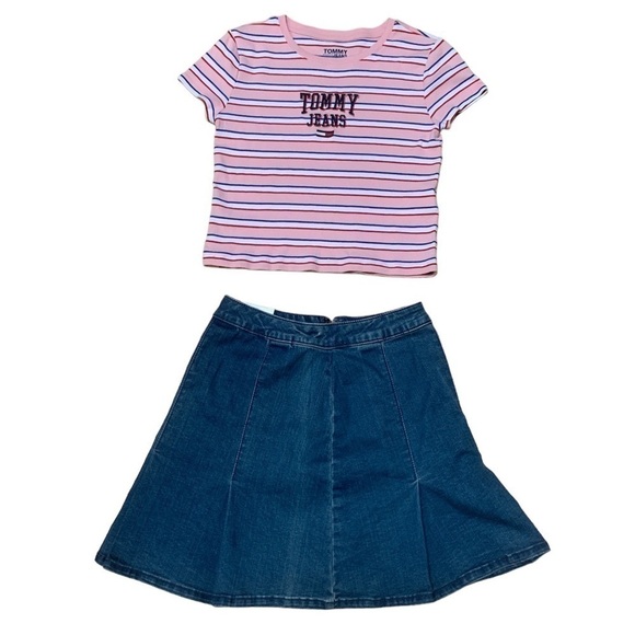 SO High Rise Pleated Denim Tennis Skirt - Picture 4 of 11